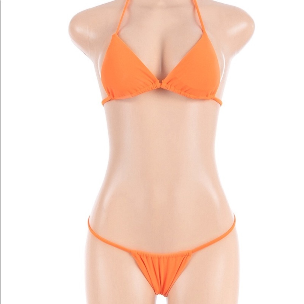 NEW‼️ORANGE PADDED HALTER NECK- bikini - Picture 3 of 4